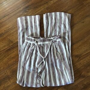 Jolt Burgundy and White Striped Pants